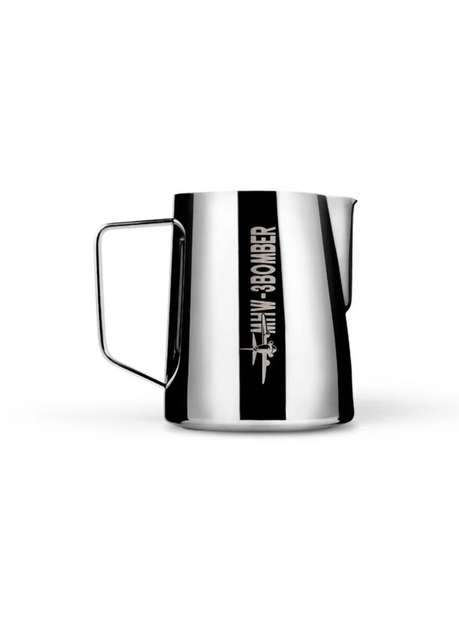 MHW-3BOMBER Latte Art Pitcher 5.0 Glossy Grey – 500 ml Stainless Steel Milk Frothing Jug with Patented Crocodile Spout & Economic Handle for Precision Pouring - Image 1